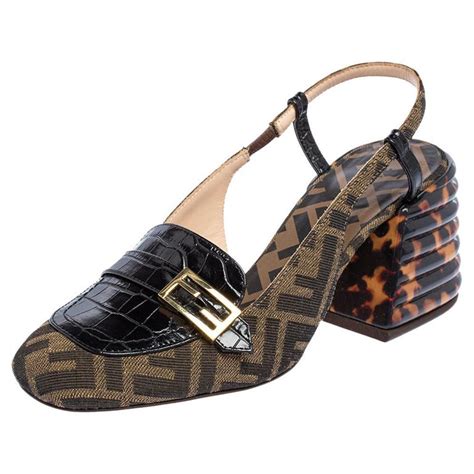 fendi promenade slingback sandals|FENDI Fabric Calfskin Promenade Slingback Sandals 37.5 .